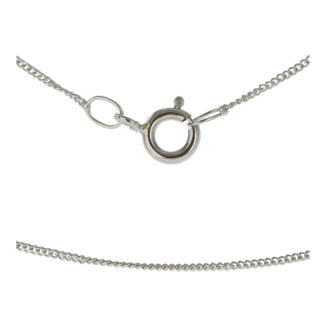 Buy Boys 9ct White Gold Close Fine Curb Chain Necklace 16 - 18 Inch by World of Jewellery