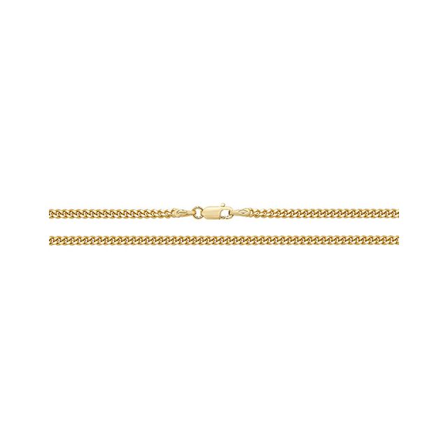 Buy Mens 9ct Gold 2.4mm Close Curb Chain Necklace 16 - 30 Inch by World of Jewellery