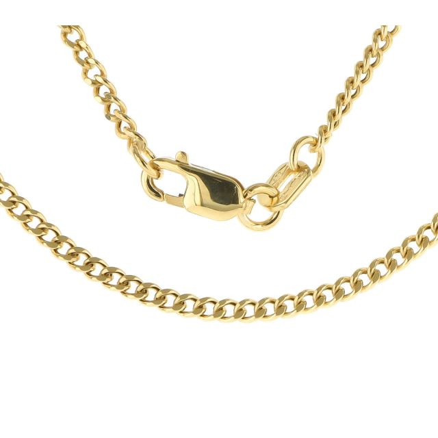 Buy Boys 9ct Gold 1mm Semi Solid Close Curb Chain Necklace 16 - 24 Inch by World of Jewellery