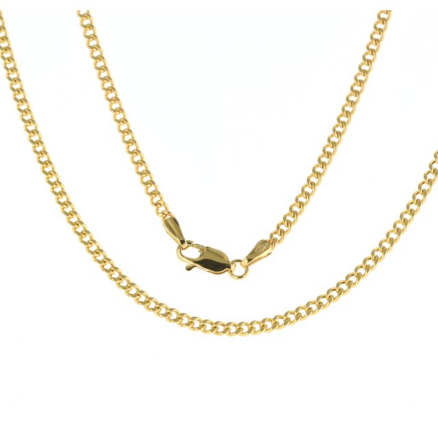 Buy 9ct Gold 2.5mm Semi Solid Close Curb Chain Necklace 16 - 24 Inch by World of Jewellery