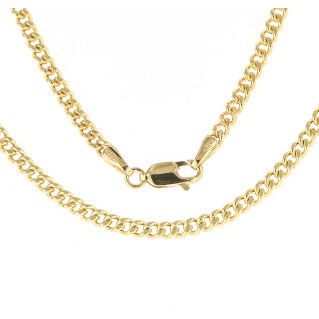 Buy 9ct Gold 3mm Semi Solid Close Curb Chain Necklace 16 - 30 Inch by World of Jewellery