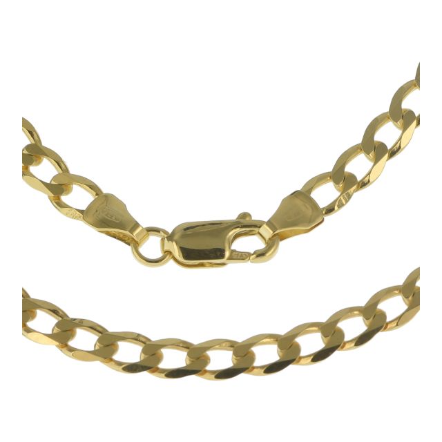 Buy Boys 9ct Gold 4mm Flat Bevelled Curb Chain Necklace 16 - 24 Inch by World of Jewellery