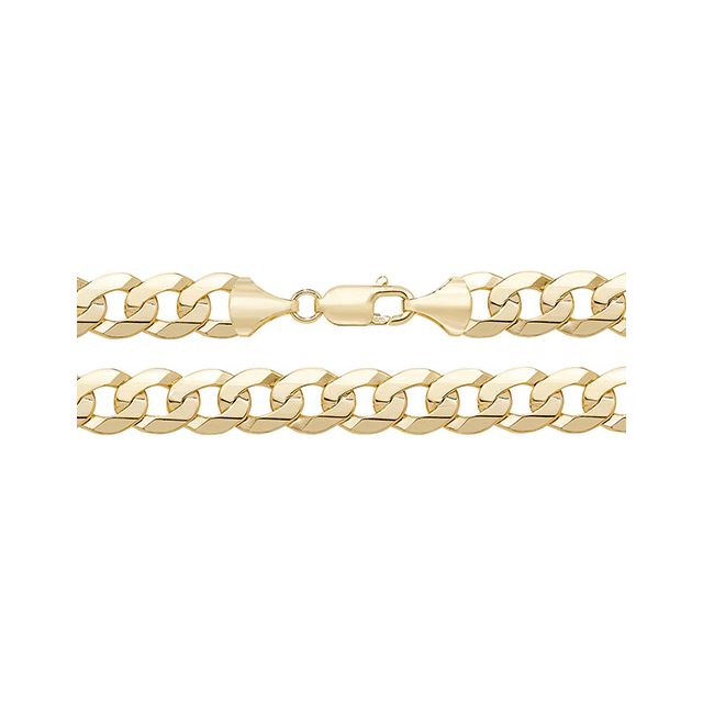 Buy 9ct Gold 10mm Flat Bevelled Curb Chain Necklace 20 - 24 Inch by World of Jewellery