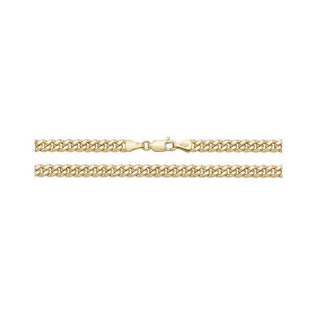 Buy Girls 9ct Gold 4mm Semi Solid Cuban Curb Chain Necklace 18 - 30 Inch by World of Jewellery