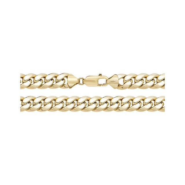 Buy 9ct Gold 8mm Semi Solid Cuban Curb Chain Necklace 20 - 24 Inch by World of Jewellery