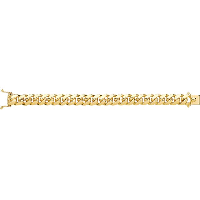 Buy Girls 9ct Gold 14mm Solid Cuban Curb Chain Necklace 22 - 26 Inch by World of Jewellery