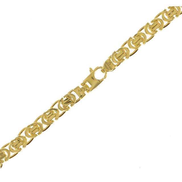 Buy Girls 9ct Gold 5mm Flat Byzantine Chain Necklace 18 - 24 Inch by World of Jewellery