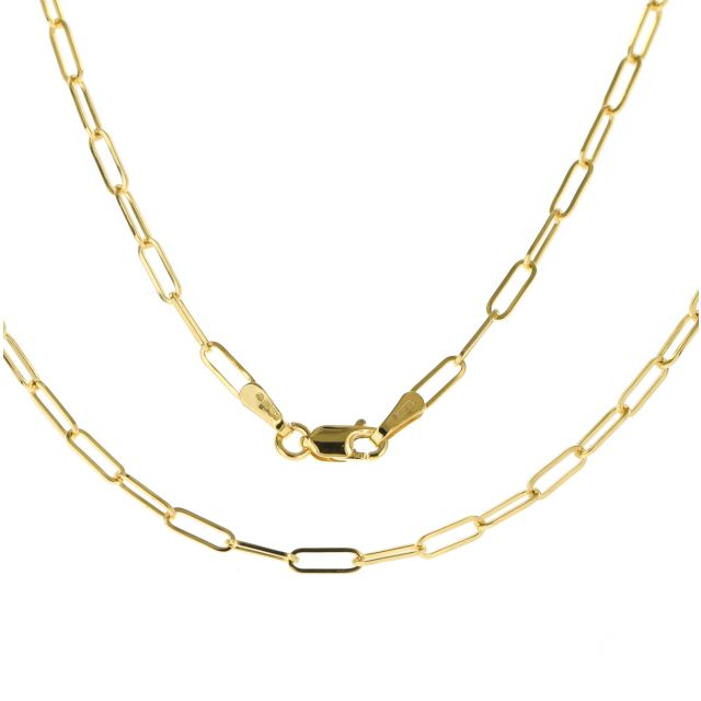 Buy Mens 9ct Gold 2mm Paper Clip Chain Necklace 16 - 24 Inch by World of Jewellery