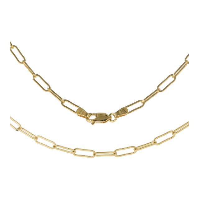 Buy Mens 9ct Gold 3mm Paper Clip Chain Necklace 16 - 24 Inch by World of Jewellery