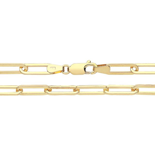 Buy 9ct Gold 4mm Paper Clip Chain Necklace 18 - 30 Inch by World of Jewellery