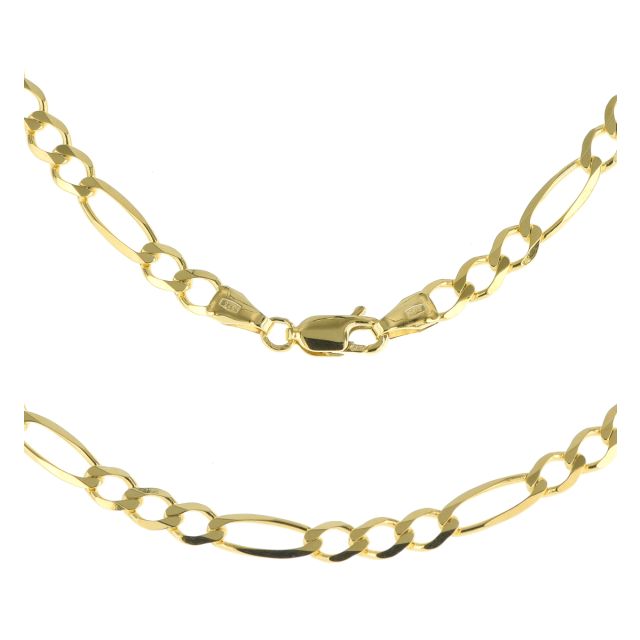 Buy Girls 9ct Gold 4.4mm Figaro Chain Necklace 16 - 30 Inch by World of Jewellery