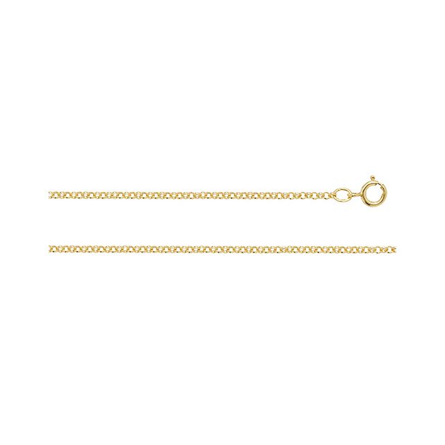 Buy Boys 9ct Gold 1mm Round Belcher Chain Necklace 16 - 24 Inch by World of Jewellery