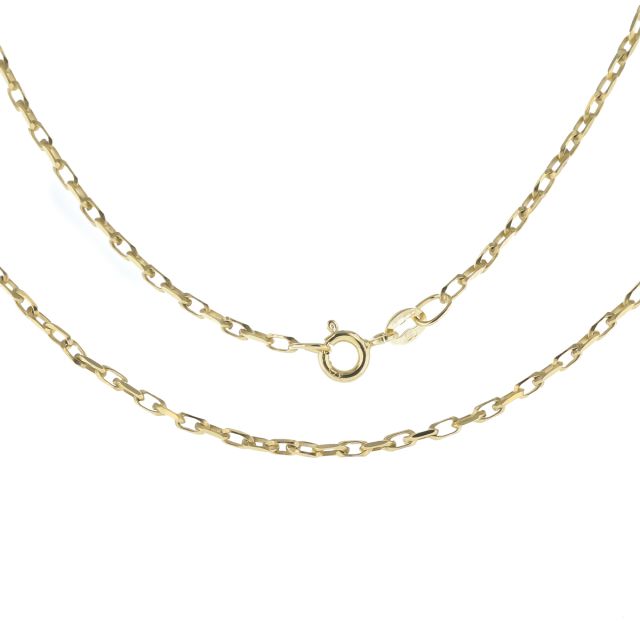 Buy 9ct Gold 1.5mm Diamond Cut Belcher Chain Necklace 16 - 30 Inch by World of Jewellery