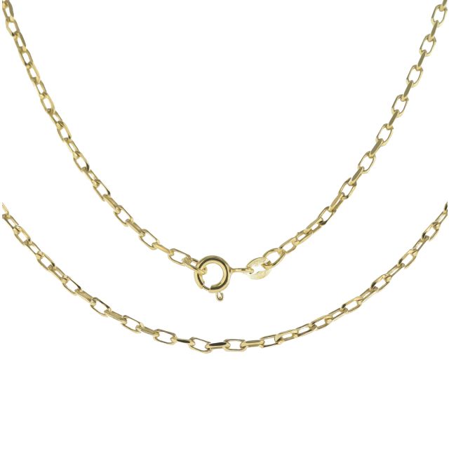 Buy Girls 9ct Gold 2mm Diamond Cut Belcher Chain Necklace 16 - 30 Inch by World of Jewellery