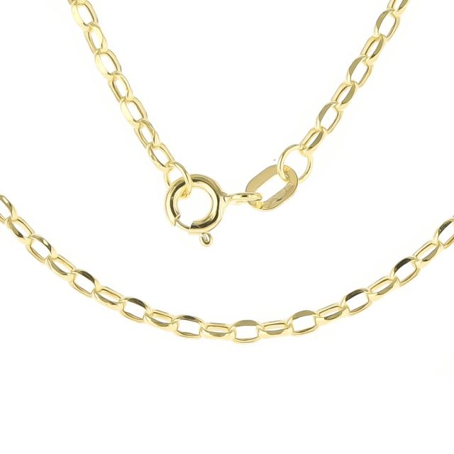 Buy Girls 9ct Gold 1mm Diamond Cut Hollow Belcher Chain Necklace 16 - 24 Inch by World of Jewellery