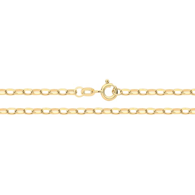 Buy Boys 9ct Gold 1.5mm Diamond Cut Hollow Belcher Chain Necklace 16 - 24 Inch by World of Jewellery