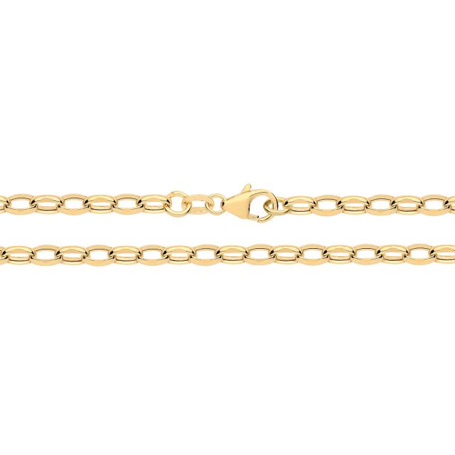 Buy 9ct Gold 2mm Diamond Cut Hollow Belcher Chain Necklace 16 - 24 Inch by World of Jewellery