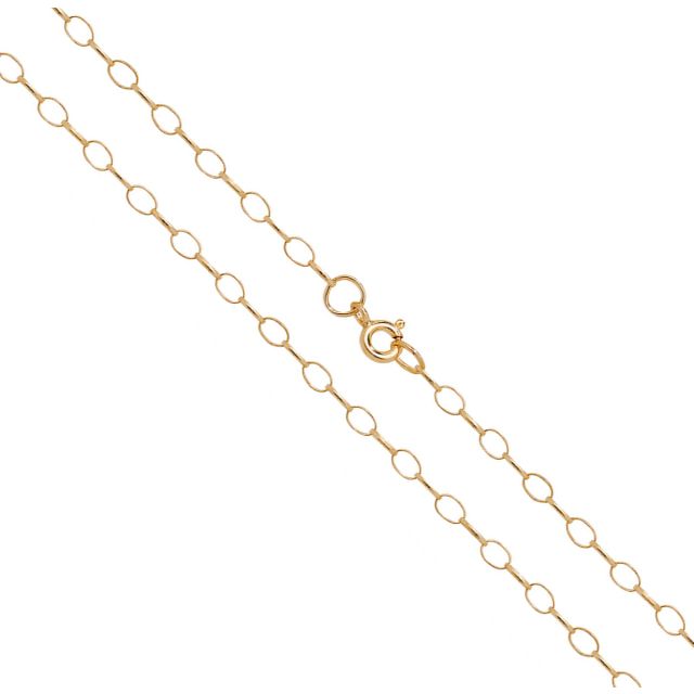 Buy 9ct Gold 3mm Lightweight Oval Belcher Chain Necklace 16 - 24 Inch by World of Jewellery
