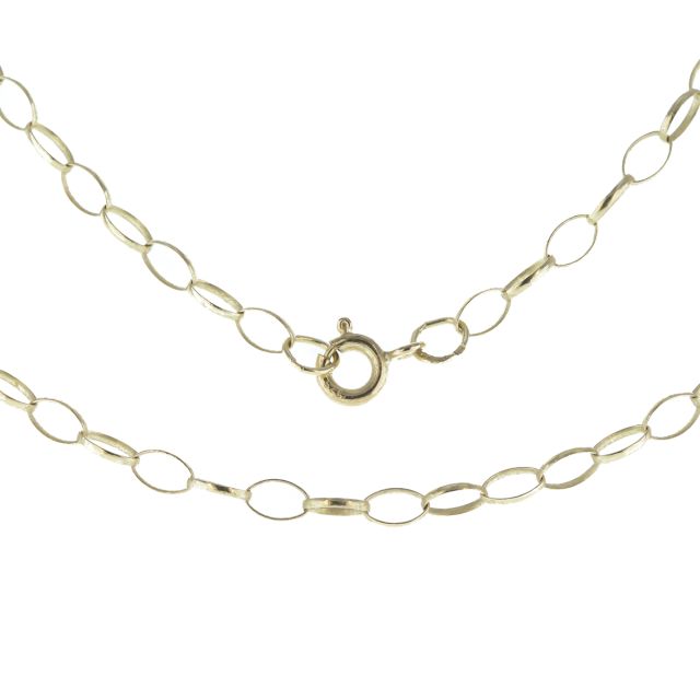 Buy Mens 9ct Gold 4mm Lightweight Oval Belcher Chain Necklace 16 - 24 Inch by World of Jewellery