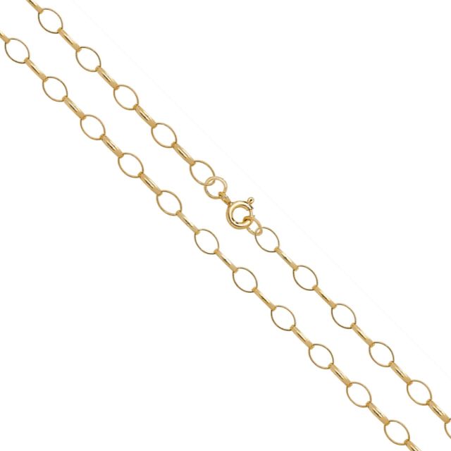 Buy Girls 9ct Gold 5mm Lightweight Oval Belcher Chain Necklace 16 - 24 Inch by World of Jewellery