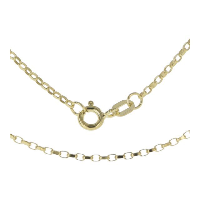 Buy Boys 9ct Gold 1mm Lightweight Faceted Belcher Chain Necklace 14 - 24 Inch by World of Jewellery