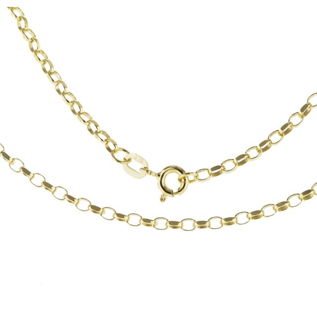 Buy Boys 9ct Gold 2mm Lightweight Faceted Belcher Chain Necklace 16 - 30 Inch by World of Jewellery