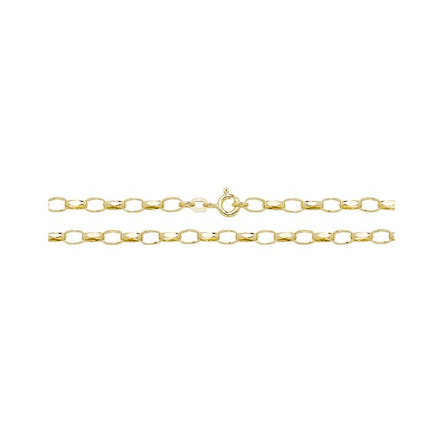 Buy Mens 9ct Gold 4mm Lightweight Faceted Belcher Chain Necklace 16 - 30 Inch by World of Jewellery