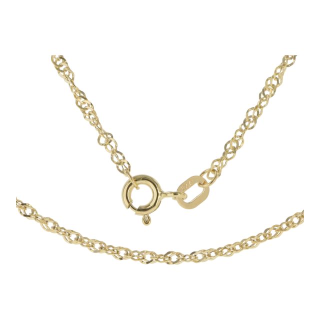 Buy Mens 9ct Gold Singapore 1mm Chain Necklace 16 - 24 Inch by World of Jewellery
