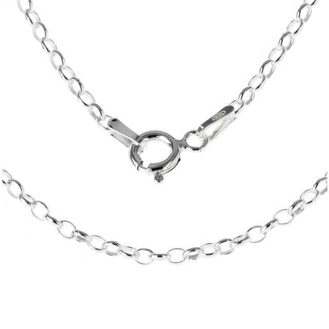 Buy Mens Sterling Silver 1mm Fine Oval Belcher Chain Necklace 16 - 24 Inch by World of Jewellery
