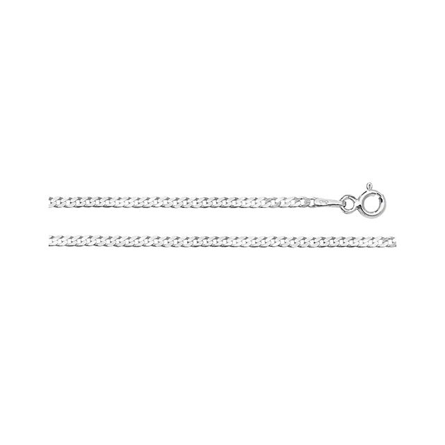 Buy Boys Sterling Silver 2mm Fine Flat Curb Chain Necklace 16 - 24 Inch by World of Jewellery