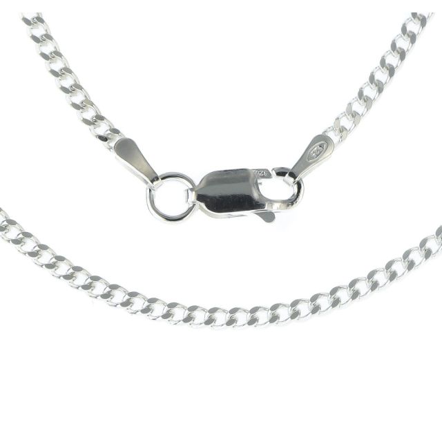 Buy Mens Sterling Silver 2mm Fine Curb Chain Necklace 16 - 24 Inch by World of Jewellery