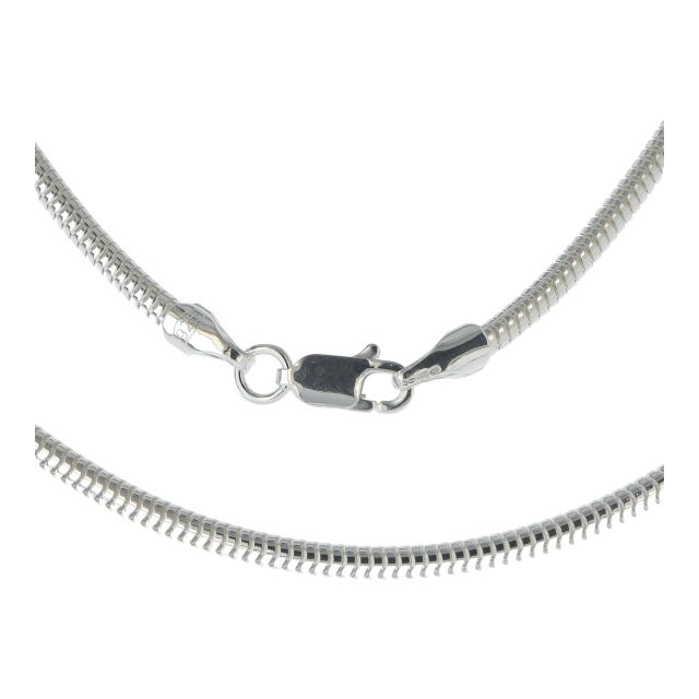 Buy Solid Sterling Silver 3mm Round Snake Chain Necklace 16 - 30 Inch by World of Jewellery