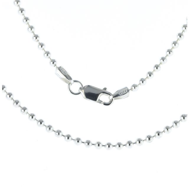Buy Girls Sterling Silver 2mm Fine Bead Chain Necklace 16 - 40 Inch by World of Jewellery