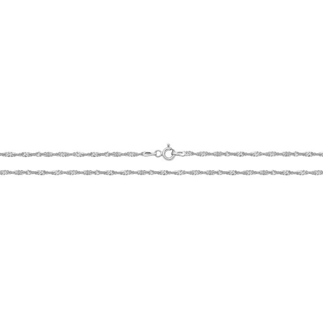Buy Boys Sterling Silver 2mm Fine Singapore Chain Necklace 16 - 24 Inch by World of Jewellery