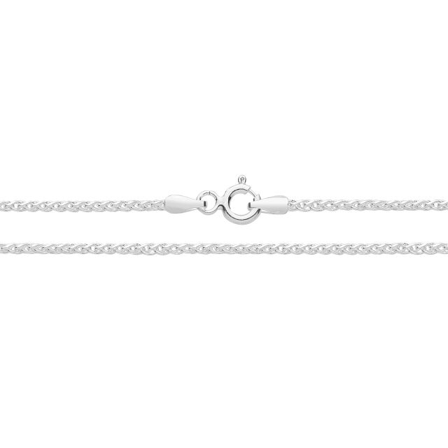 Buy Girls Sterling Silver Fine 1mm Spiga Pave Chain Necklace 16 - 24 Inch by World of Jewellery