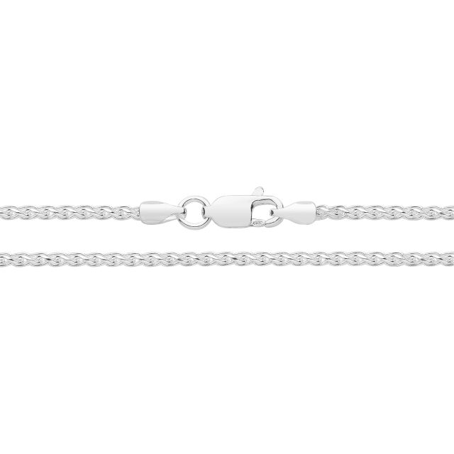 Buy Girls Sterling Silver Fine 2mm Spiga Pave Chain Necklace 16 - 24 Inch by World of Jewellery
