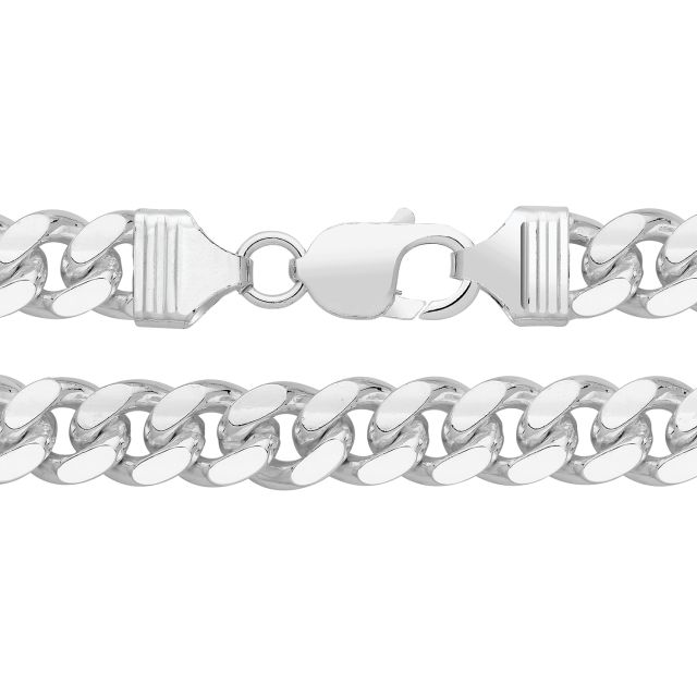 Buy Sterling Silver 10mm Cuban Curb Chain Necklace 20 - 30 Inch by World of Jewellery