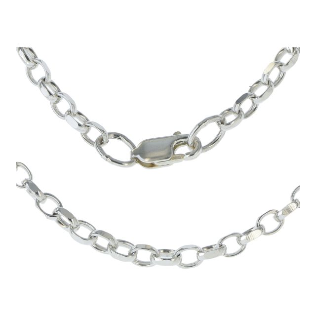 Buy Boys Sterling Silver Faceted Belcher 3mm Chain Necklace 16 - 30 Inch by World of Jewellery
