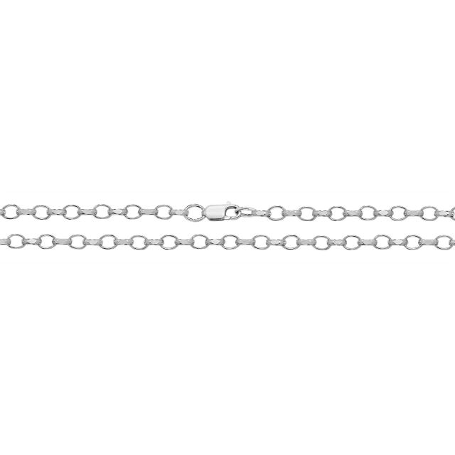 Buy Mens Sterling Silver Faceted Belcher 4mm Chain Necklace 18 - 30 Inch by World of Jewellery