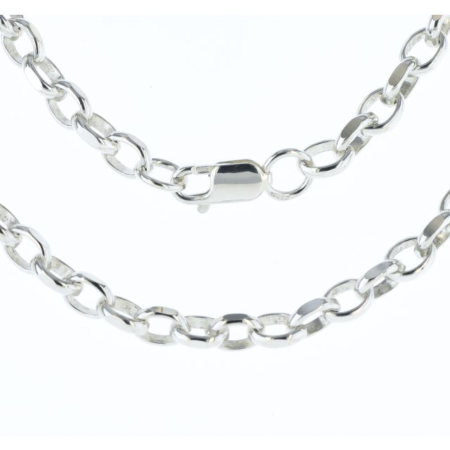 Buy Boys Sterling Silver Faceted Belcher 5mm Chain Necklace 18 - 30 Inch by World of Jewellery