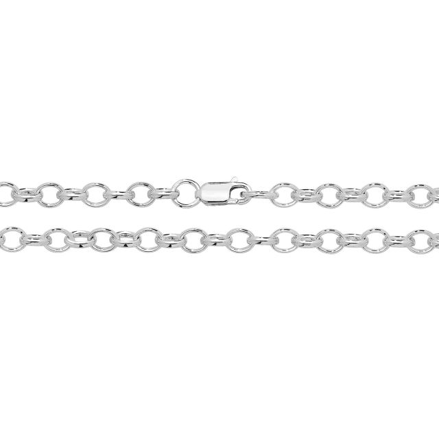Buy Boys Sterling Silver 4mm Oval Belcher Chain Necklace 18 - 30 Inch by World of Jewellery