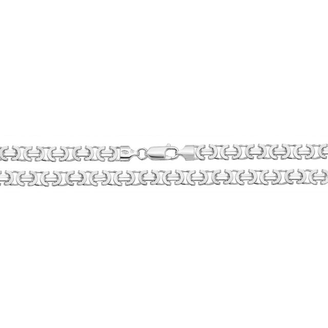 Buy Boys Sterling Silver 6mm Flat Byzantine Chain Necklace 18 - 30 Inch by World of Jewellery