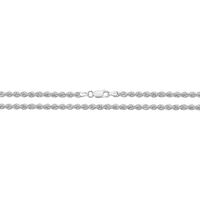 Buy Girls Sterling Silver 3mm Rope Chain Necklace 18 - 30 Inch by World of Jewellery