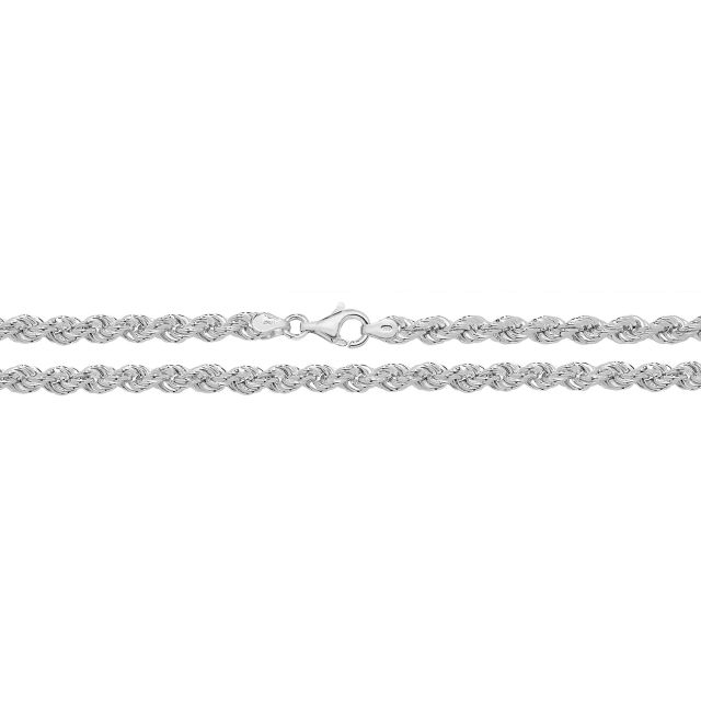 Buy Sterling Silver 5mm Rope Chain Necklace 18 - 30 Inch by World of Jewellery