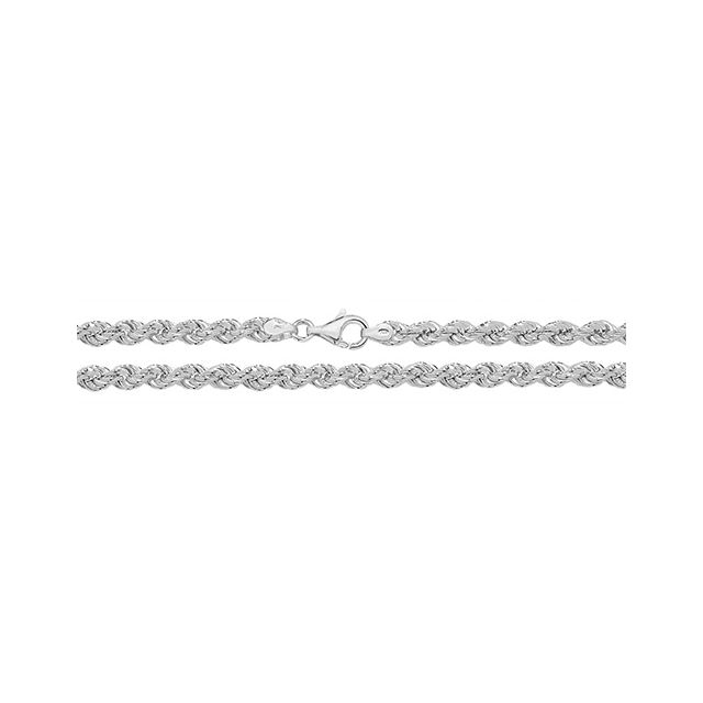 Buy Girls Sterling Silver 6mm Rope Chain Necklace 22 - 32 Inch by World of Jewellery
