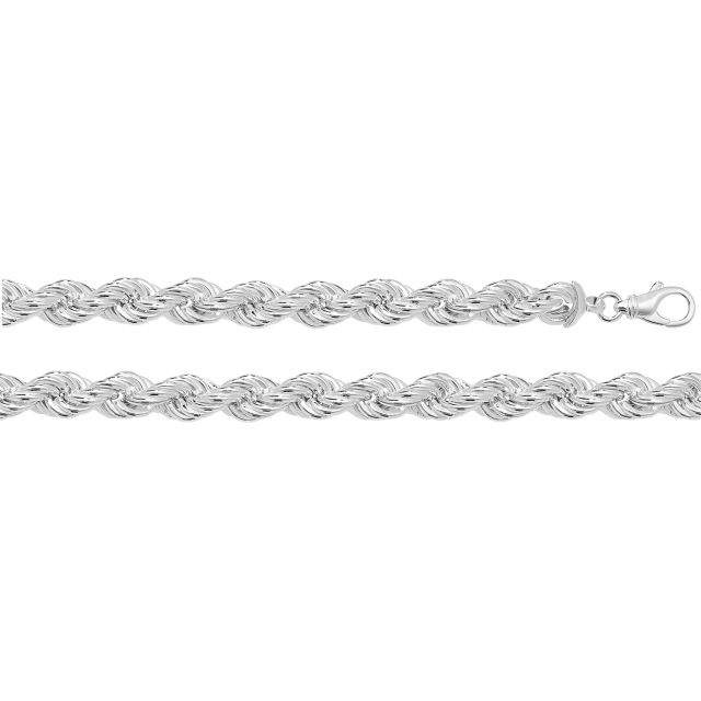 Buy Mens Sterling Silver 11mm Rope Chain Necklace 24 - 32 Inch by World of Jewellery