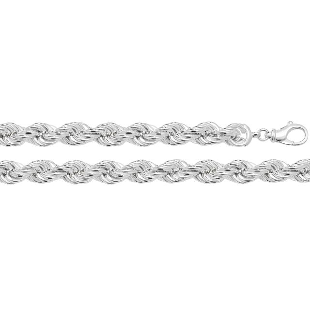 Buy Sterling Silver 12mm Rope Chain Necklace 24 - 32 Inch by World of Jewellery