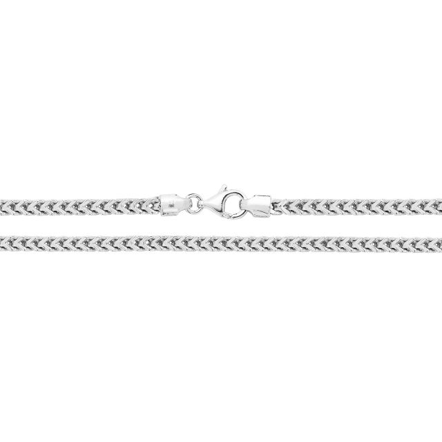Buy Sterling Silver 3mm Square Franco Chain Necklace 22 - 36 Inch by World of Jewellery