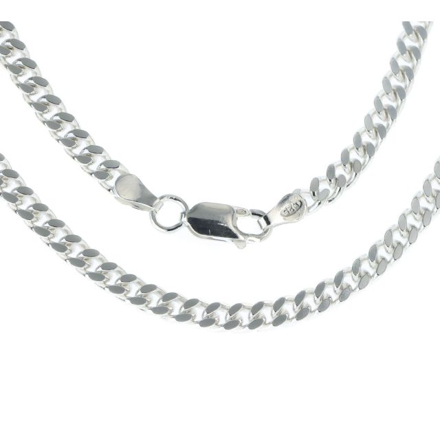 Buy Sterling Silver 4mm Close Curb Chain Necklace 16 - 30 Inch by World of Jewellery