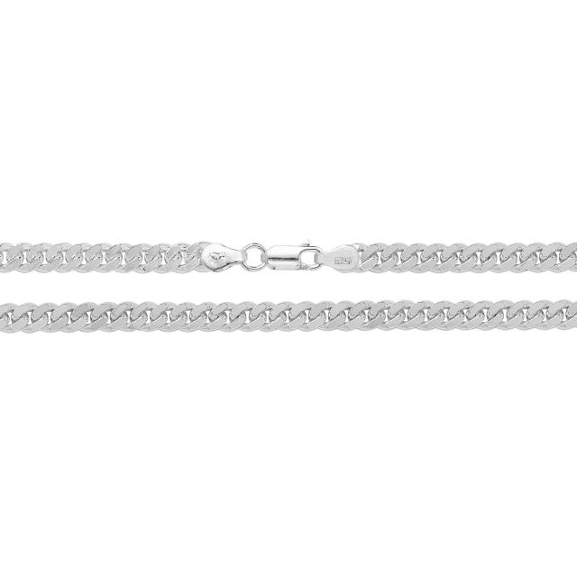 Buy Sterling Silver 5mm Close Curb Chain Necklace 18 - 30 Inch by World of Jewellery
